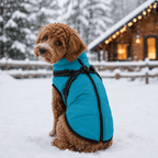 [Photo provisoire] Chien avec le manteau turquoise