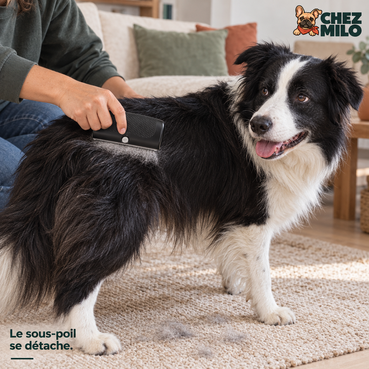 Le sous-poil se détache d’un border collie