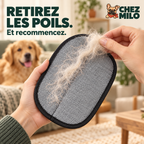 On retire la boule de poils du gant pour le réutiliser