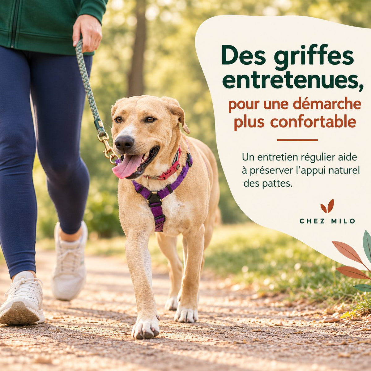 Chien en promenade : des griffes entretenues pour une démarche plus confortable