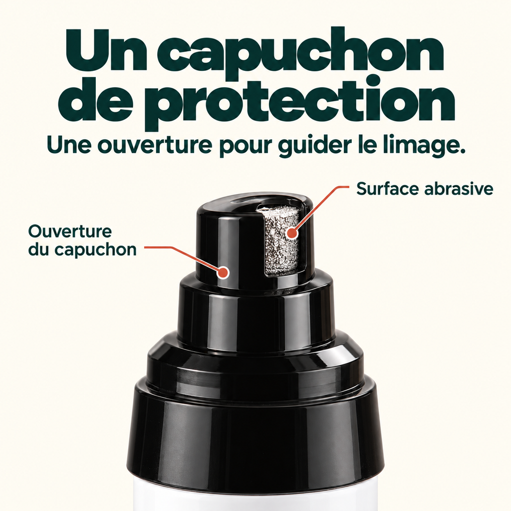 Capuchon de protection avec ouverture pour guider le limage